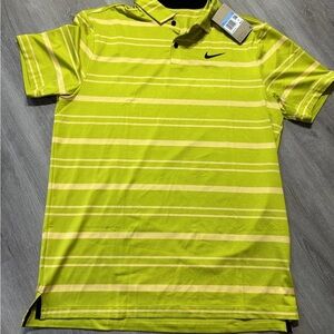 Nike Men's Lime Striped Polo Shirt